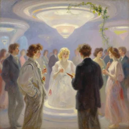 futuristic spring break party, spring, soft light, painting by gaston bussiere, craig mullins, j. c. leyendecker