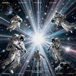 massive astronauts in the void cloth underwater - complex and hyperdetailed technical poster. infrared reflection and dispersion materials. rays and dispersion of light. volumetric light. 5 0 mm, f / 3 2. noise film photo. flash photography. ultra realistic, wide angle. poster by wayne barlowe, hajime sorayama aaron horkey, craig mullins