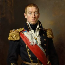 eminem as french emperor napoleon oil painting