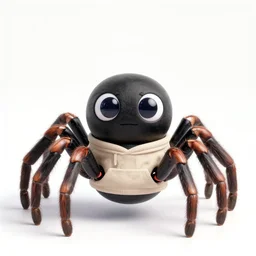 complete figure of cute spider wearing comfy blouse, multiple limbs, personification, tsurime eyes, tareme eyes, eyes by kon satoshi, ^. ^ eyes, dynamic pose, amiami, aniplex, kotobukiya, beautiful composition, 4 5 mm lens, focal length 2, hdr