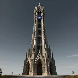 a NASA launch tower in the gothic architecture style, digital art, matte painting, fantasy art, unreal engine