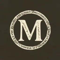 logo, e m letters, boho style
