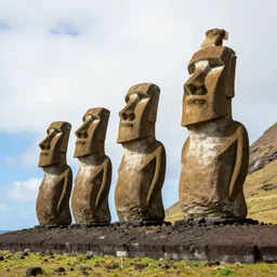 moai statue, easter island, moai, realistic, 8 k, detailed