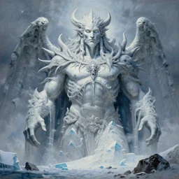 mysteries of Antarctica glacial cult mountain god, realistic fantasy, oil painting, primeval duality, cinematic, establishing shot, extremely high detail, photo realistic, cinematic lighting, oil painting, intricate line drawings, 8k resolution