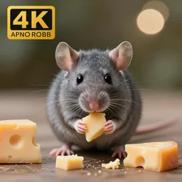 high quality presentation photo of cute anthropomorphic grey mice eating cheese, photography 4k f1.8 anamorphic bokeh 4k Canon Nikon