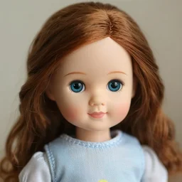 emma stone little wooden doll, it's almost like she's alive, close up photo