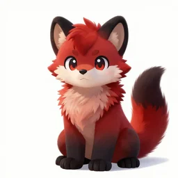 cute portrait handsome fursona furry red black fur fursona tail stoat background