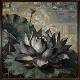 a black lotus, fresco by francisco goya