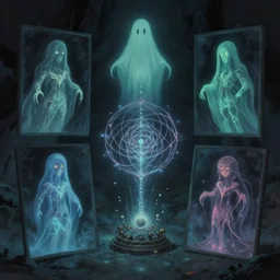 non-euclidean geometry quantum sacred objects spirit photographs, ghostly, ectoplasm, very creepy, atmospheric, rendered in octane, highly detailed, ghibli barlowe carrington beksinski ito dali