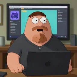found footage of Peter Griffin as a Discord moderator, neckbeard, photograph