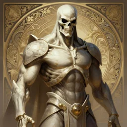 portrait of skeletor, d & d, muscular! fantasy, intricate, elegant, highly detailed, digital painting, artstation, concept art, smooth, sharp focus, illustration, art by artgerm and greg rutkowski and alphonse mucha