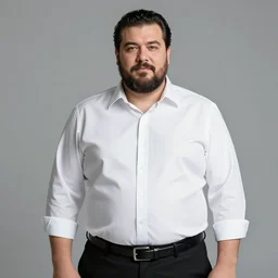 a midage italian male, beardless, short black hair with gel, overweight, fine white shirt, leather belt, black pants, leather shoes, smoking a cigar, full body, gta v style, concept art, highly detailed, hyper realistic, unreal engine