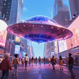Pixar Flying saucer abducting people in times Square - n 9