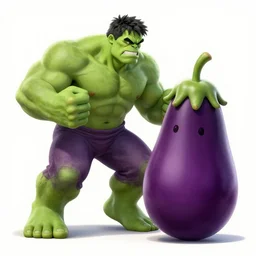 hulkhogan fighting an eggplant