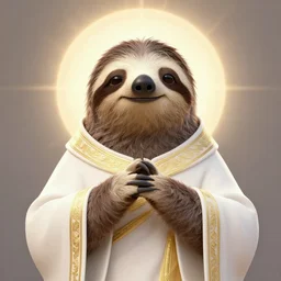 godlike sloth, animal sloth, anthropomorphic sloth, deity, holy robes, holy light aura, ultra details, art by artgerm, dwayne barlowe, trending on artstation and greg rutkowski and alphonse mucha, 8 k