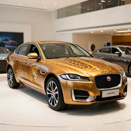 jaguar car themed around jaguar the animal, showroom professional photo