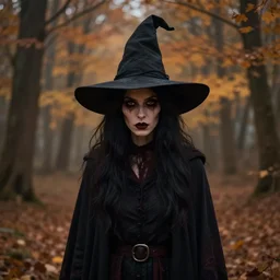 portrait of a dark autumn witch by greg rutkowski, dark fantasy, trending on artstation