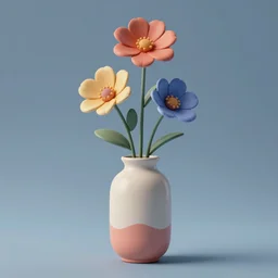 i dream of a vase flowers, modern, studio, blender octane,