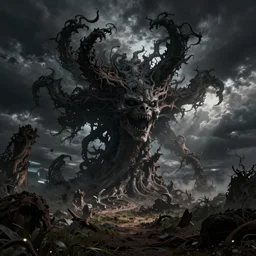 chaotic nightmare scene photorealistic