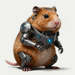 a rugged cyborg hamster with cybernetic enhancements, cyberpunk horror, elegant intricate digital painting artstation concept art by mark brooks and brad kunkle extreme detailed