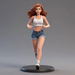 christina hendrix character model, running pose, orthographic front view, single figure, 4 k photograph, clear details