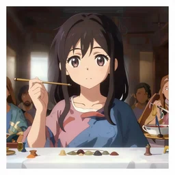 the last supper in style of anime girl