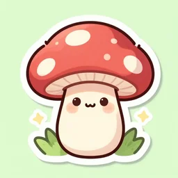 cute mushroom with face sticker
