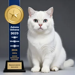 cutest white cat in the universe, award - winning photo