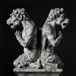 wet plate photography, dark background, gargoyle symmetrical statue by beksinski and barlowe