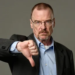 walter white giving a thumbs down, angry