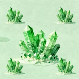 large green crystals sticking out of the flat rock, very clean, ground terrain albedo texture, flat, 2 d texture, seamless