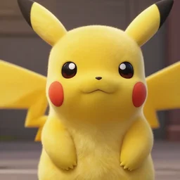 close up of pikachu wearing gimp suit, cinematographic shot, by daniel f. gerhartz