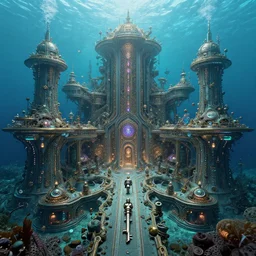 underwater spy facility in atlantic the hidden city, intricate artwork, by tooth wu, wlop, beeple, dan mumford. concept art, octane render, trending on artstation, greg rutkowski very coherent symmetrical artwork. key art, high detail, octane render, 8 k, iridescent accents