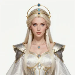 a fantasy portrait of the powerful empress of the solar system in the style of anna dittmann and in the style of kim jung gi. glowing, ornate and intricate linework, stunning, dynamic lighting, ultrafine and hyperdetailed.