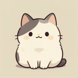 minimalist persian cat cute sticky, artwork by studio ghibli