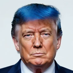 donald trump with blue hair