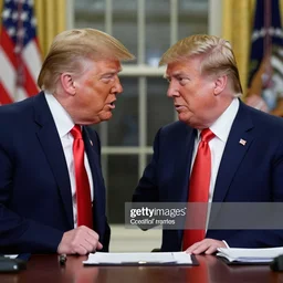 donald trump arguing with himself gettyimages