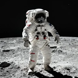 an astronaut taking her first steps on the moon