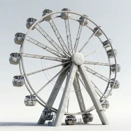 a brutalist ferris wheel. digital art. highly detailed. concrete.