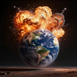Adobe Premiere screenshot of the planet Earth exploding