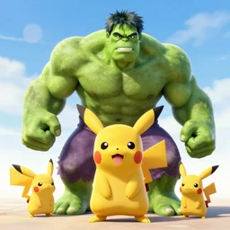 pokemon! in the style of hulk!, trending on artstation, octane render, by studio ghibli, pixar, disney, nintendo.