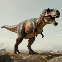 accurate modern paleoart of a tyrannosaurus trending on artstation realistic, unreal engine ( not roaring, just walking )