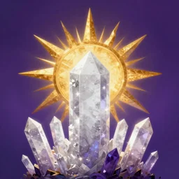 rising sun crystals white religious dawn purple gold god rays crystals simple background graphic ultra simplified fai khadra gaika style