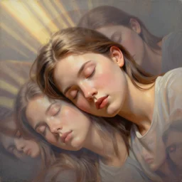 3 d, close - up, sleepy fashion model, plastic, morning, sun rays, poster art, hyper detail, intricate oil painting, multiple exposure, 3 d, by stanley kubrick and tooth wu and wlop and beeple and greg rutkowski