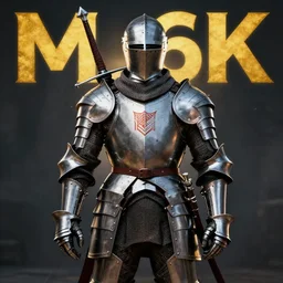 knight in plate armor brandishing an m 6 0, cinematic dramatic high quality 4 k poster