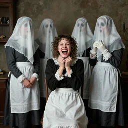 crazy girl ghosts laughing Victorian era chambermaids Balthus