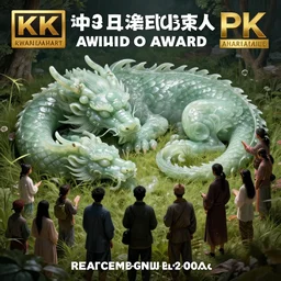 hyperrealist sleeping jade dragon in a meadow and people worshiping the jade dragon. by ciruelo cabral, fantasy art, photo realistic, dynamic lighting, artstation, poster, volumetric lighting, very detailed faces, 4 k, award winning