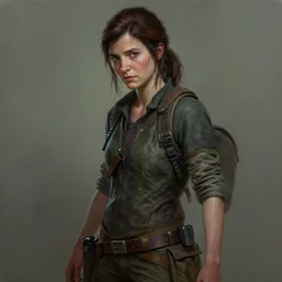 a beautiful cinematic masterpiece painting of ellie from last of us 2, by gil elvgren, by frank frazetta, by greg rutkowski, trending on artstation, featured on pixiv, hyper detailed, beautiful studio lights, intricate elegant digital painting, cinematic composition dramatic pose, smooth, sharp focus,