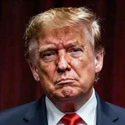 Disco elysium portrait of sad Trump