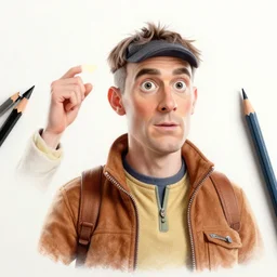 Doc Brown from Back to the Future, Colored pencil , Hyperdetailed , trending on artstation , CGSociety , matte painting , Concept art